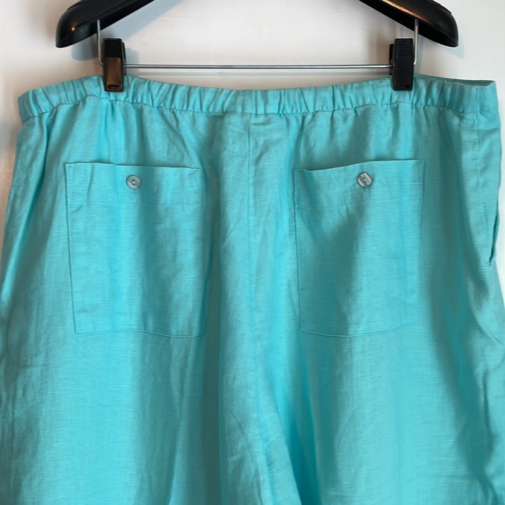NEW Chadwick’s Turquoise Linen Drawstring Slacks 18W - Picture 5 of 6